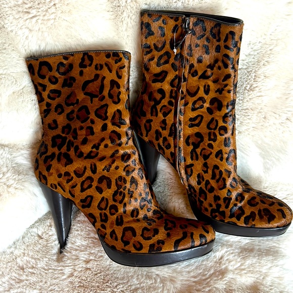 Paolo Cheetah hide print boot size 10. - Picture 1 of 5